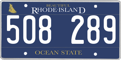 RI license plate 508289