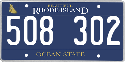 RI license plate 508302
