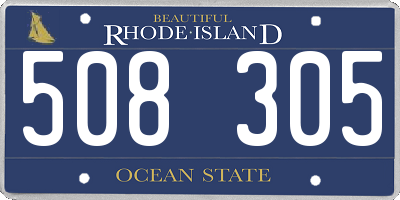 RI license plate 508305
