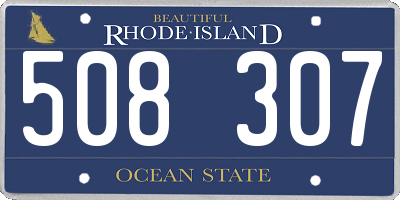 RI license plate 508307