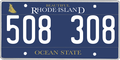 RI license plate 508308