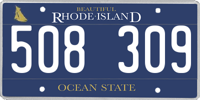 RI license plate 508309