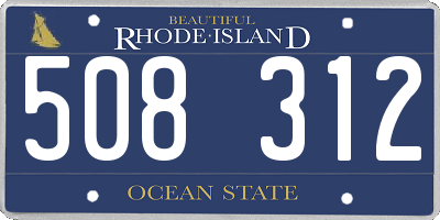 RI license plate 508312