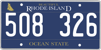 RI license plate 508326