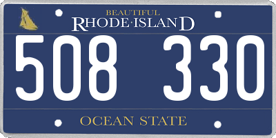 RI license plate 508330