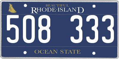 RI license plate 508333