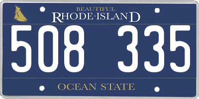 RI license plate 508335