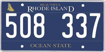 RI license plate 508337