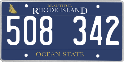 RI license plate 508342