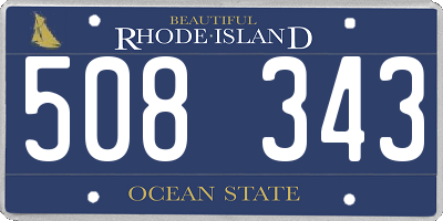 RI license plate 508343