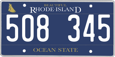 RI license plate 508345