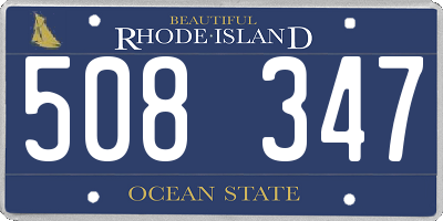 RI license plate 508347