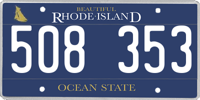 RI license plate 508353