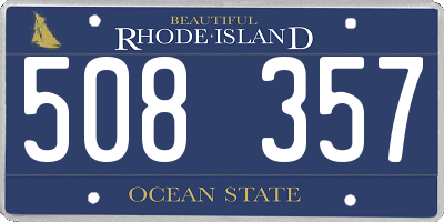 RI license plate 508357
