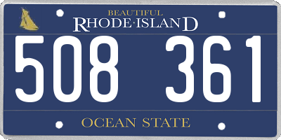 RI license plate 508361