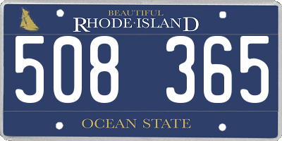 RI license plate 508365