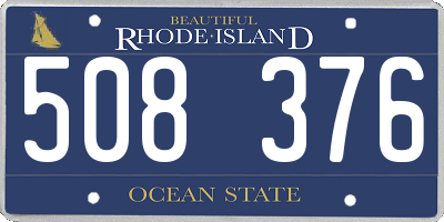RI license plate 508376