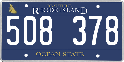 RI license plate 508378