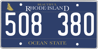 RI license plate 508380