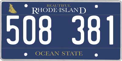 RI license plate 508381