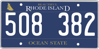 RI license plate 508382