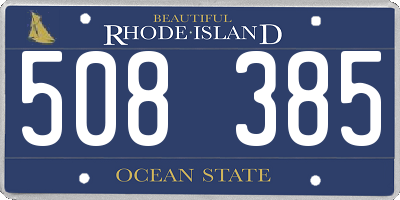 RI license plate 508385
