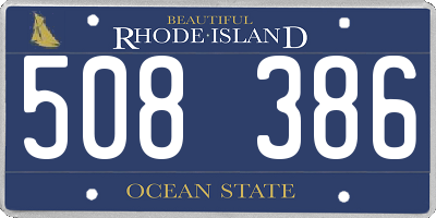 RI license plate 508386