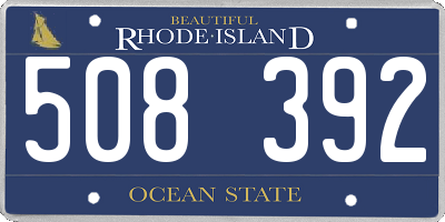 RI license plate 508392