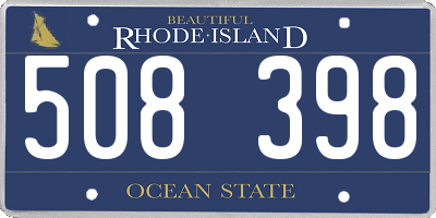 RI license plate 508398