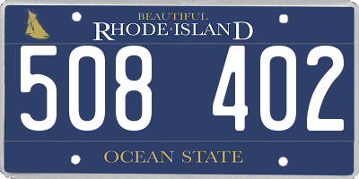 RI license plate 508402