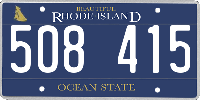 RI license plate 508415