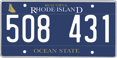 RI license plate 508431
