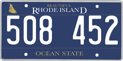 RI license plate 508452