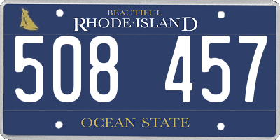 RI license plate 508457
