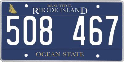 RI license plate 508467