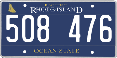RI license plate 508476