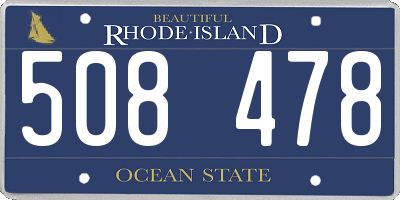 RI license plate 508478