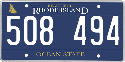 RI license plate 508494