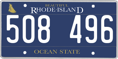 RI license plate 508496