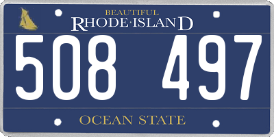 RI license plate 508497