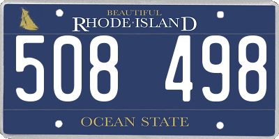 RI license plate 508498
