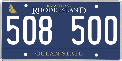 RI license plate 508500