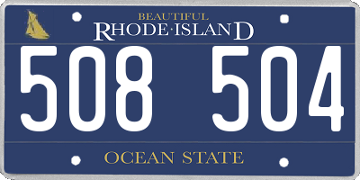 RI license plate 508504