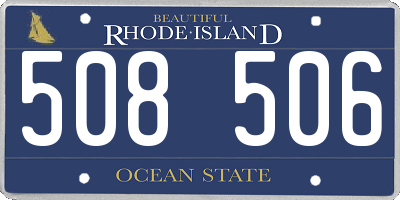 RI license plate 508506