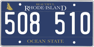 RI license plate 508510