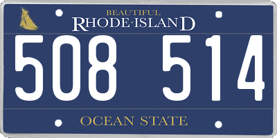 RI license plate 508514