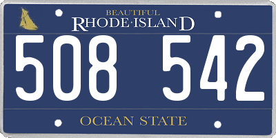 RI license plate 508542