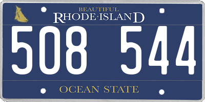 RI license plate 508544