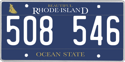 RI license plate 508546