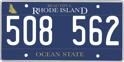 RI license plate 508562